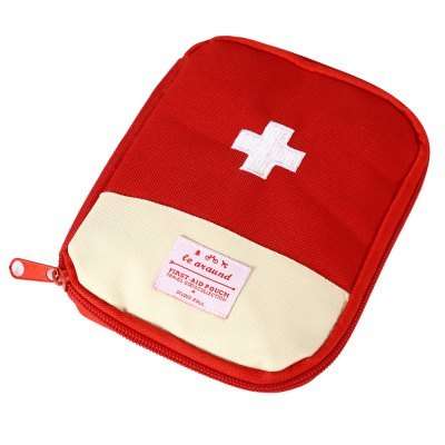 Portable Water-resistant First Aid Pouch Emergency Bag  -  RED