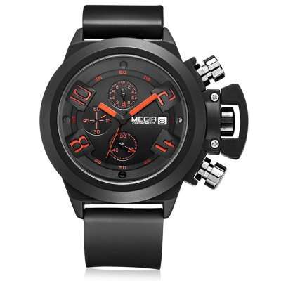 MEGIR 2002 Male Quartz Watch  -  BLACK