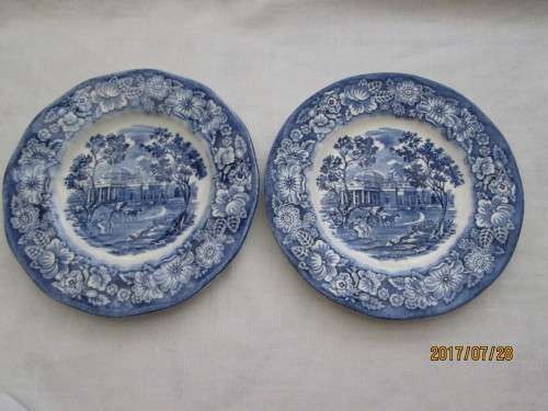 Liberty Blue Monticello Plates x 2