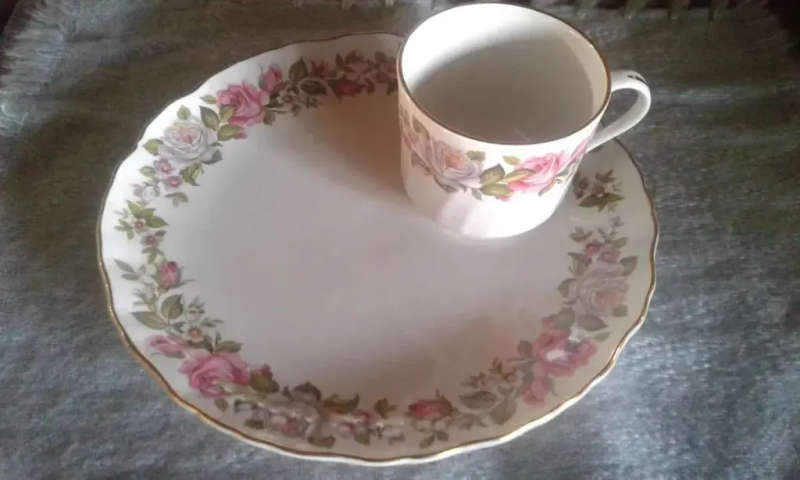 Vintage James Kent Harmony Rose Tennis Set Tea and a sandwich in one