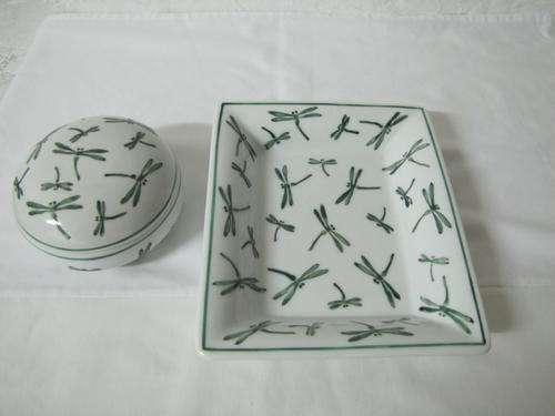 Pretty Green Dragonfly bathroom duo