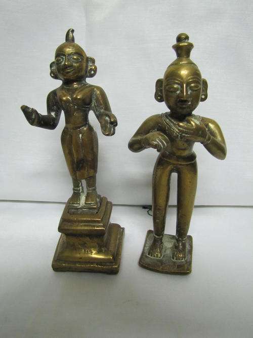 2 Brass Tribal Statues