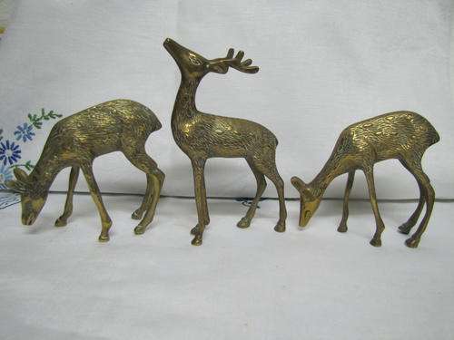 Brass Deers - set of 3