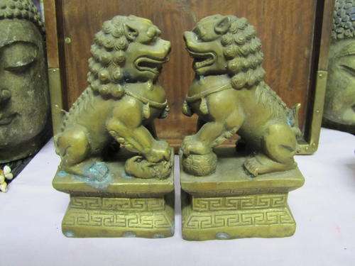 Lovely Large Brass Foo Dogs