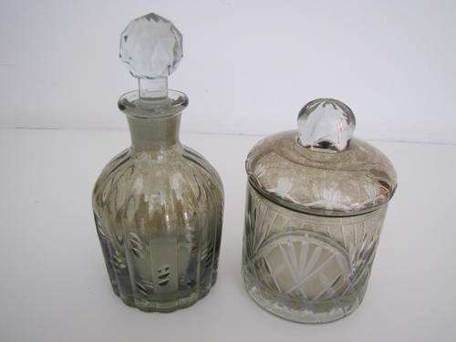 Smoky Cottonwool holder and Decanter