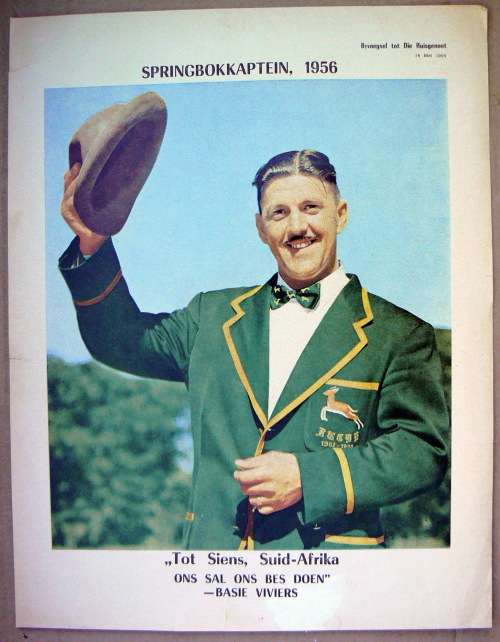 1956 Springbok Kaptein -- Basie Viviers -- Tot Siens Suid Afrika -- + nog 'n foto