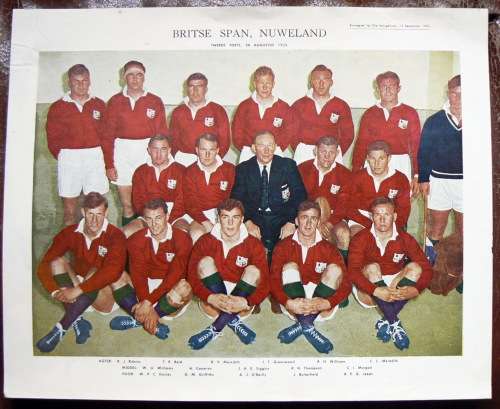 Britse Rugby spn vir 2de toets op Nuweland - 20 Aug 1955 - British team for 2nd test at Newlands
