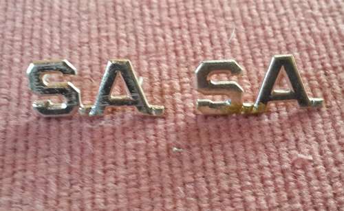SADF - SA Collar Badge - SA Army - Pair