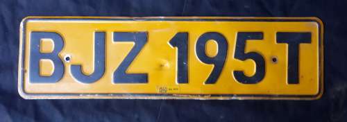 Old Transvaal Metal number plate BJZ 195 T