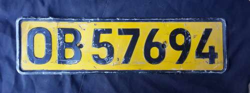 Old Metal number plate OB 10561  - Bloemfontein - (Free State)