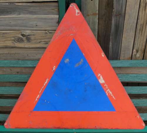Vintage Road Sign --- Toegee-teken /  Yield Sign  --- (Original Metal Sign)