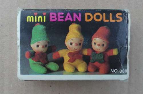 VINTAGE MINI BEAN DOLL MATCHBOX DOLL 1980'S -- Pink--