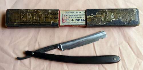 Vintage Kropp (1899 1923) 3/4 Cut Throat Straight Razor and Case