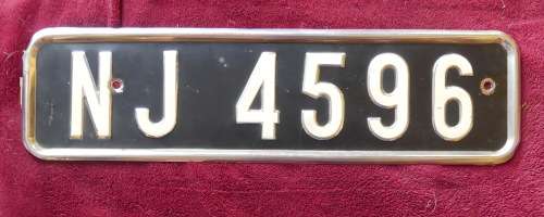 Old Natal Number Plate -- NJ 4596 (INANDA) -- Natal Nommerplaat -- Metal