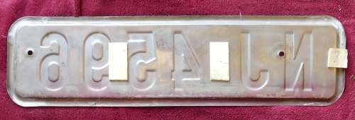 Old Natal Number Plate -- NJ 4596 (INANDA) -- Natal Nommerplaat -- Metal