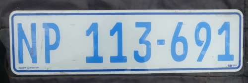 Natal Number Plate -- NP 113 691 (Pietermaritsburg) -- Natal Nommerplaat -- Perspex