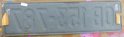 Old Free State Number Plate -- OB 153 787 -- (Bloemfontein) --  Vrystaat Nommerplaat -- Metal