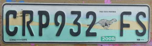 Free StateNumber Plate -- CRP 932 FS --  Vrystaat Nommerplaat -- Metal