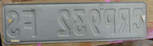 Free StateNumber Plate -- CRP 932 FS --  Vrystaat Nommerplaat -- Metal