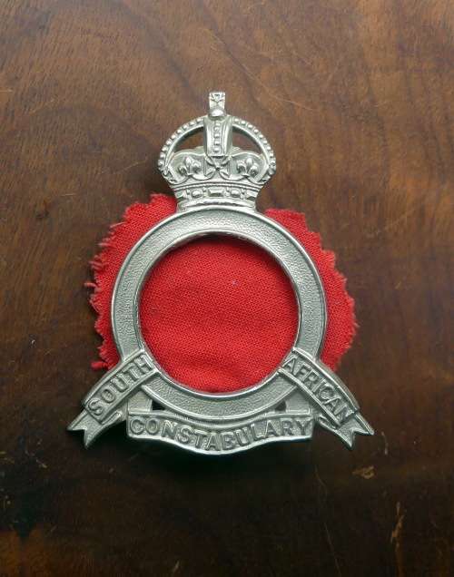*Rare* South African Constabulary Slouch Badge 1902-1908 (White Metal) with lugs