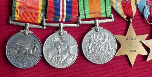 Set of 5 WWII Medals - P NDUMO 22735 - Private in The African Auxiliary Pioneer Corps