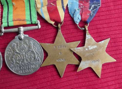 Set of 5 WWII Medals - P NDUMO 22735 - Private in The African Auxiliary Pioneer Corps