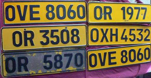 9 -Vintage Motorcar Number Plates  of Various Free State Towns