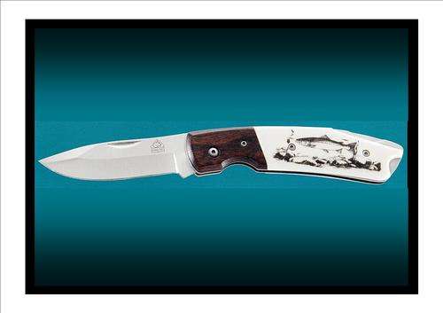 Back by Popular Demand: PUMA TEC: "Pakkawood, Scrimshaw look, FISH. Beautiful Knife, from Germany