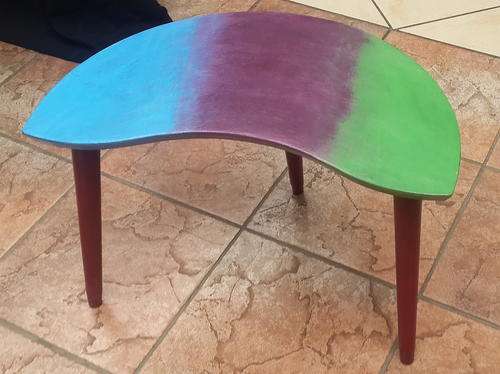 Unique Retro - Solid Wooden Side Table - painted in bright colours