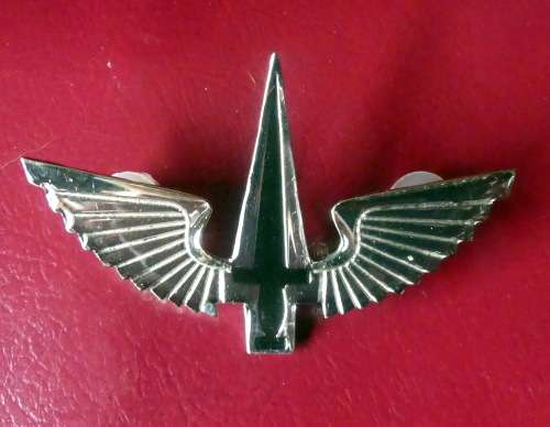 SADF Recce commando Prototype beret badge ( Chromed  with Black Enamel)