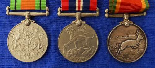 SA WWII medal Group - Defence , War 1939-1945 & Africa Service Medal - CFK Janse van Vuuren 261005