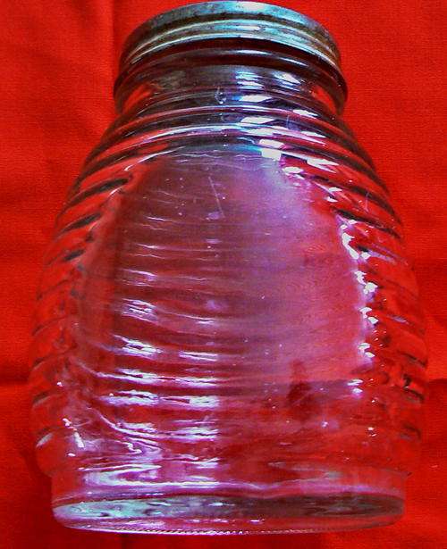 Antique Honey Glass Jar with lid