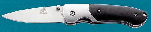 PUMA TEC Liner Lock Black Drop Point, High quality Handmade German knife, latest range