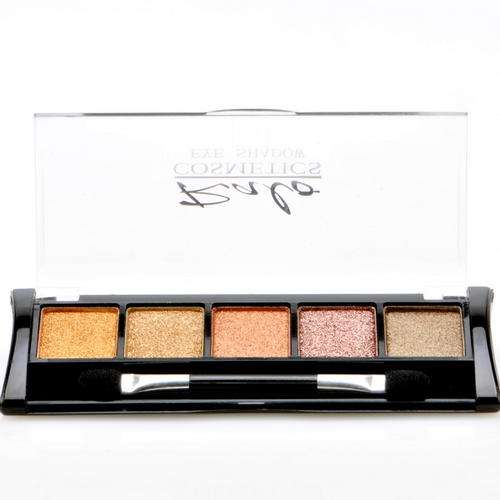 RALO 5-Colour Eyeshadow Shimmer - Golds, Copper, Bronze, Khaki
