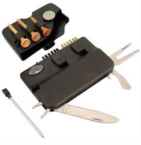 Black 8-in-1 golfers multi-function kit