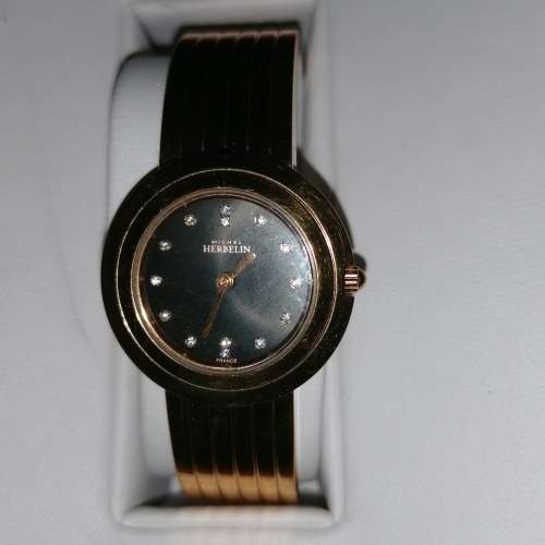 Black face Michel Herbalin ladies watch
