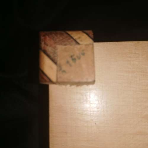 ANTIQUE WOODEN MARQUETING BOX WITH TUFFED FABRIC AND A SECRET LOCK