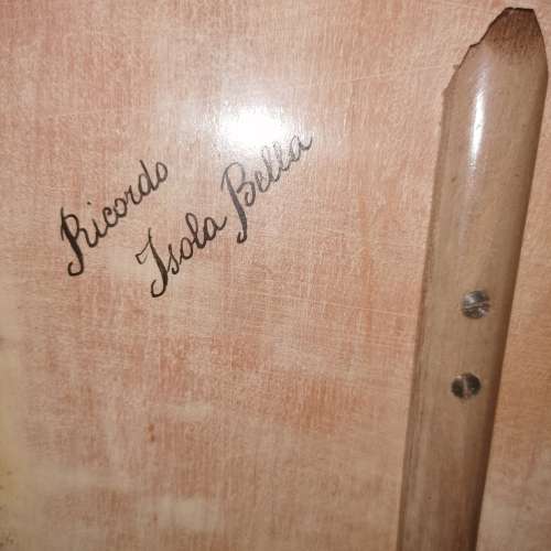 ANTIQUE WOODEN MARQUETING BOX WITH TUFFED FABRIC AND A SECRET LOCK
