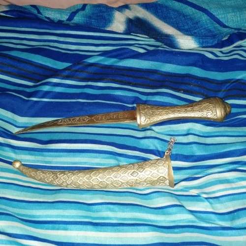 Turkey brass sward dagger 32 centimeter in length and width 4 centimeter.
