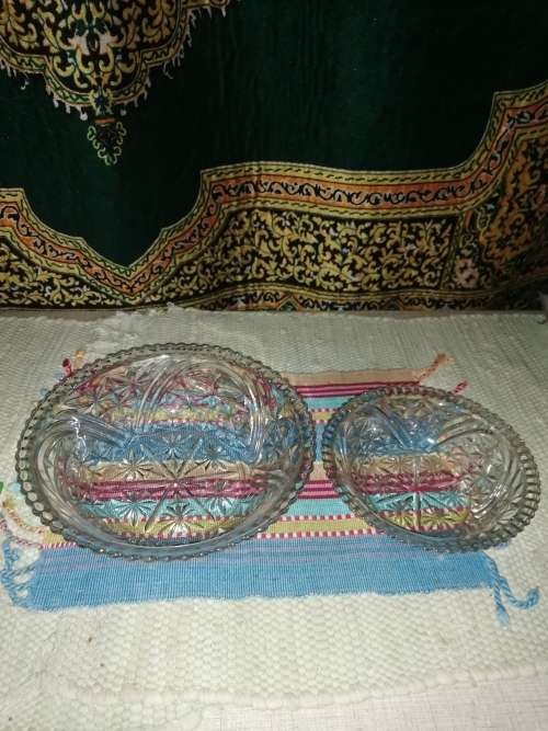 Vintage thick glass bowls (2)