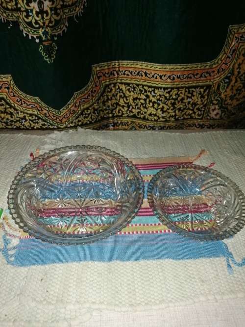 Vintage thick glass bowls (2)