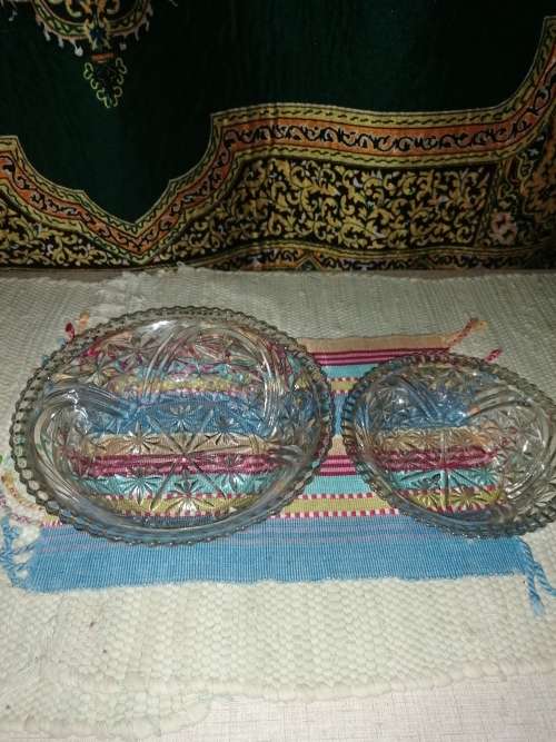 Vintage thick glass bowls (2)