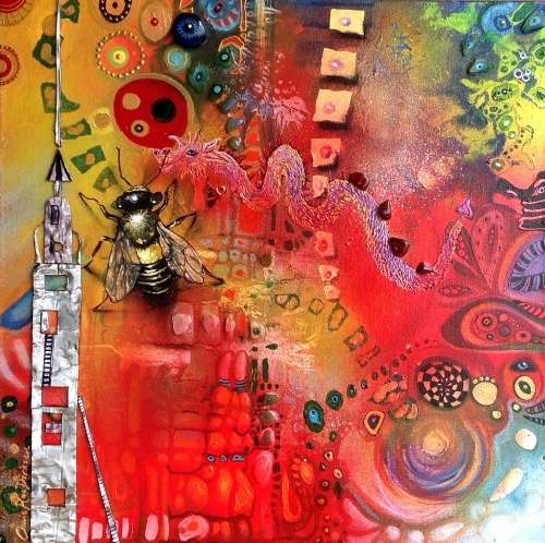 FREE COURIER - 'DISORIENTED' - Original Abstract Painting by SA artist, Cherie Roe Dirksen