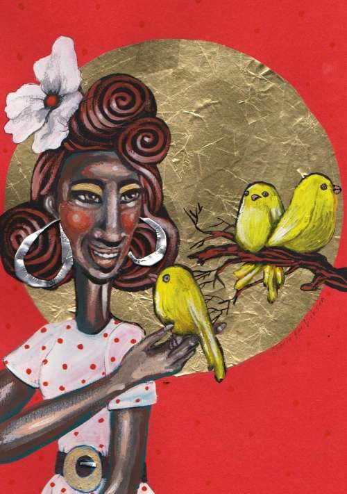 FREE P&P --- 'KAROO BIRDSONG' --- Original Artwork by Cherie Roe Dirksen - 210 x 297