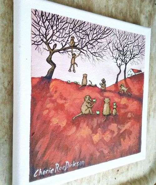 SPRING SALE! Original Acrylic Painting by KAROO Artist, Cherie Roe Dirksen 200mm x 200mm x 20mm
