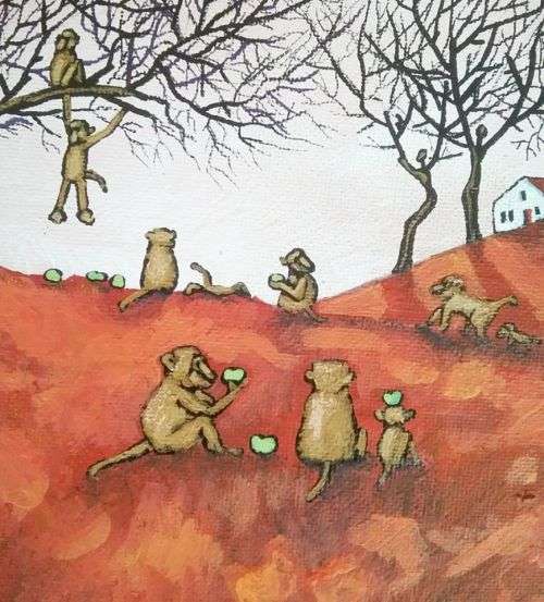 SPRING SALE! Original Acrylic Painting by KAROO Artist, Cherie Roe Dirksen 200mm x 200mm x 20mm