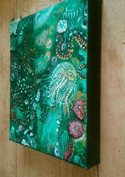 Low Starting Price!!! FREE COURIER --- 2 x Original `OCTOPUS` Paintings by Cherie Roe Dirksen