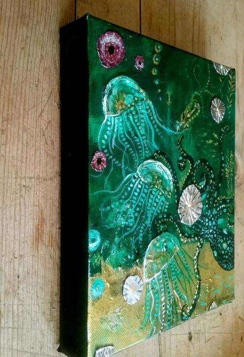 Low Starting Price!!! FREE COURIER --- 2 x Original `OCTOPUS` Paintings by Cherie Roe Dirksen