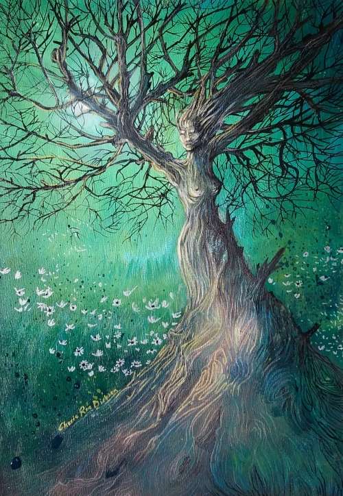 FREE COURIER - `ILLUMINATION - Tree of Life` Painting by Cherie Roe Dirksen - 29cm x 42cm x 2cm