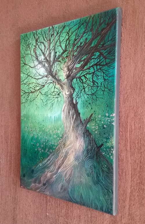 FREE COURIER - `ILLUMINATION - Tree of Life` Painting by Cherie Roe Dirksen - 29cm x 42cm x 2cm